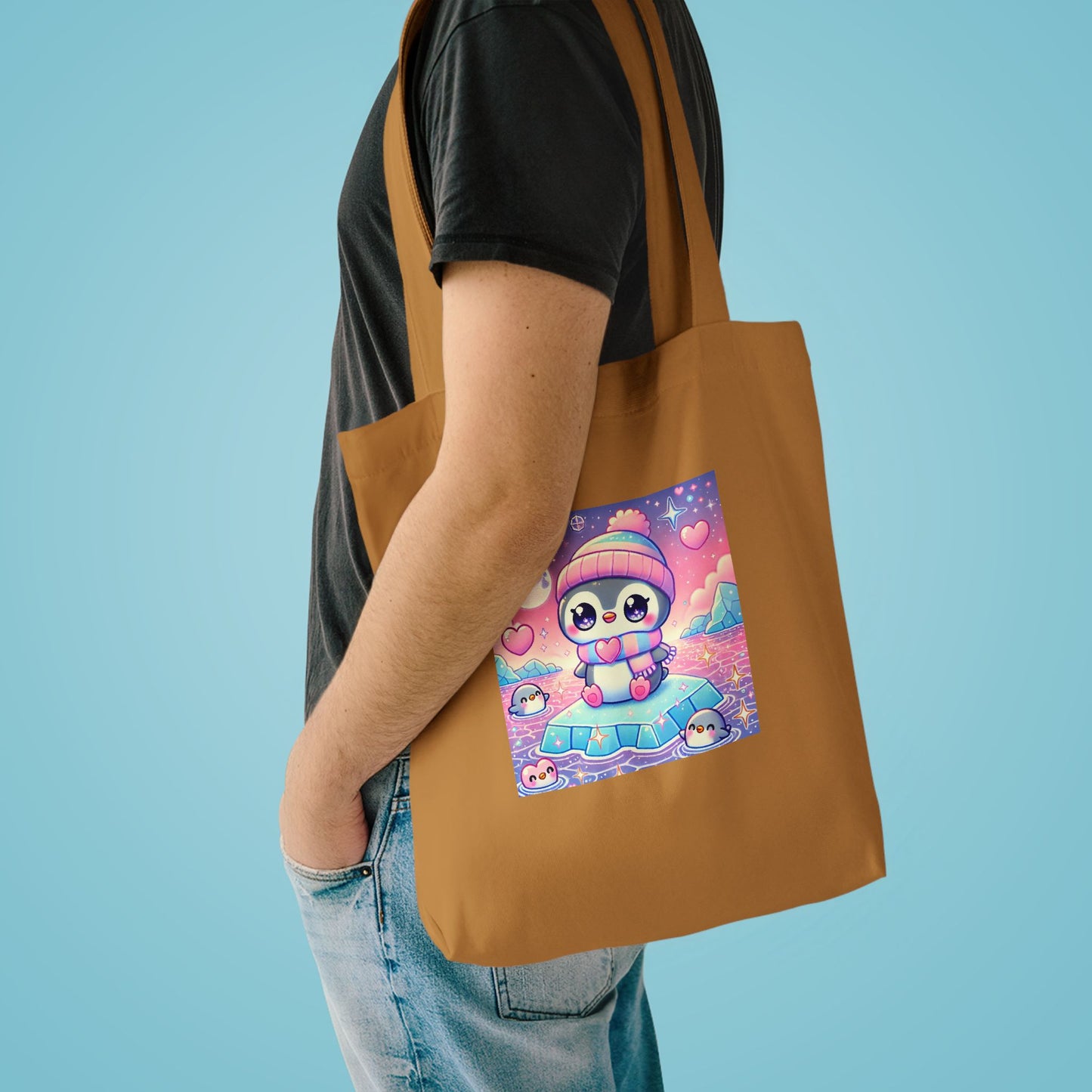 Cute Winter Penguin Ice Floe Kawaii Art Tote Bag