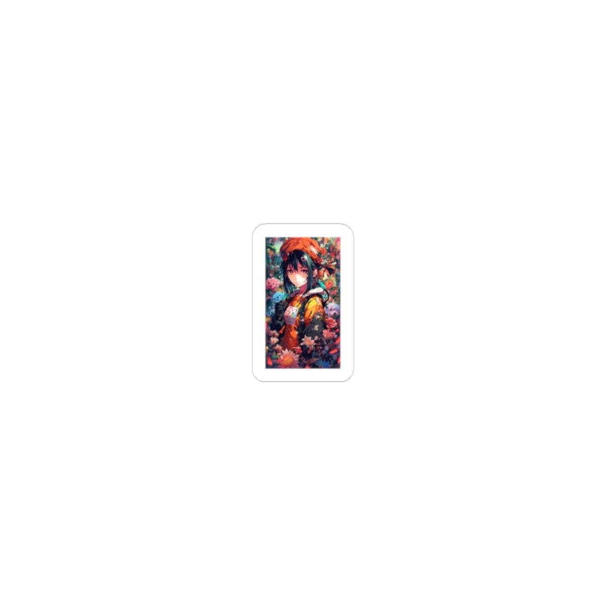 Anime Floral Forest Heroine Portrait Flower Sticker