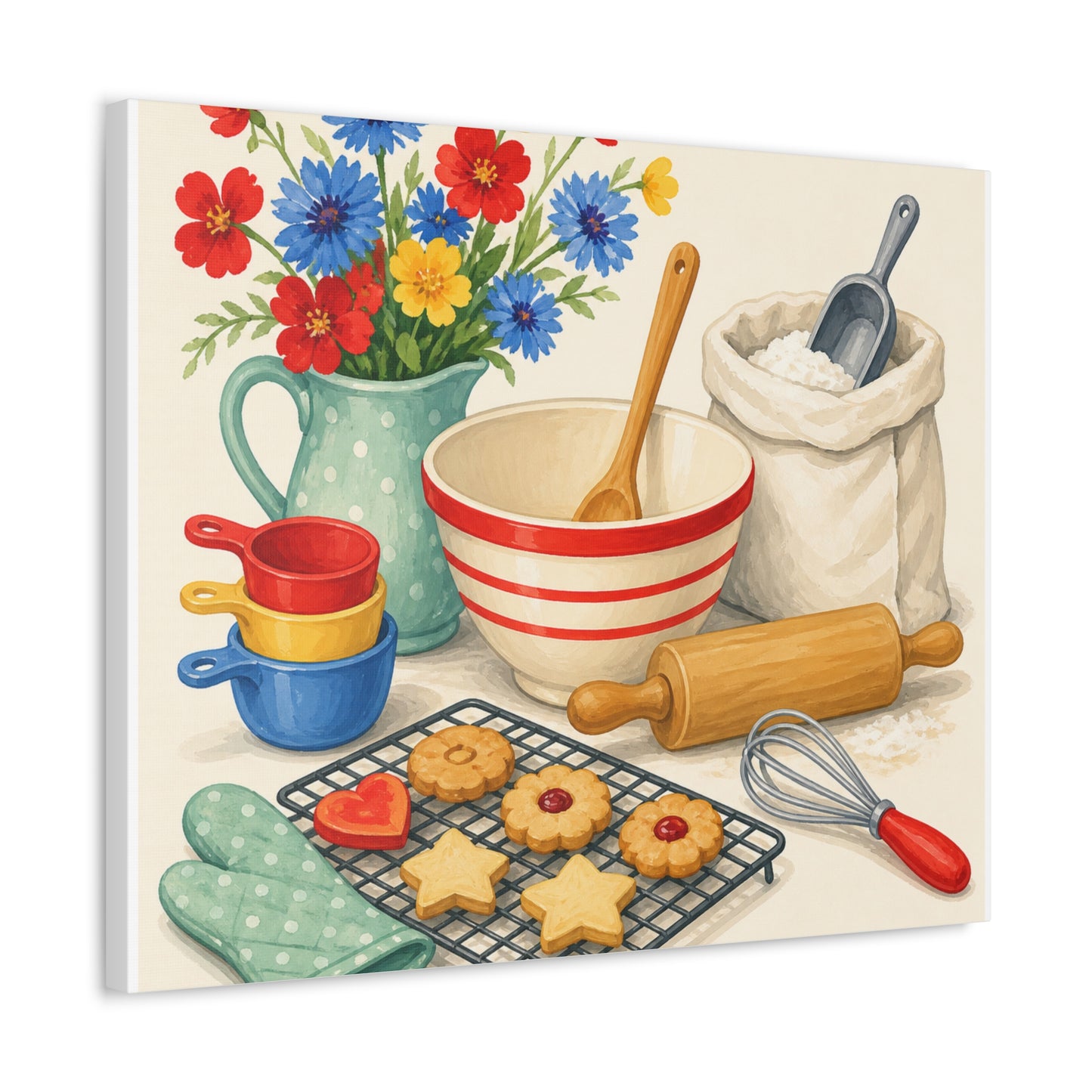 Cheerful Home Baking Hobby Canvas Art