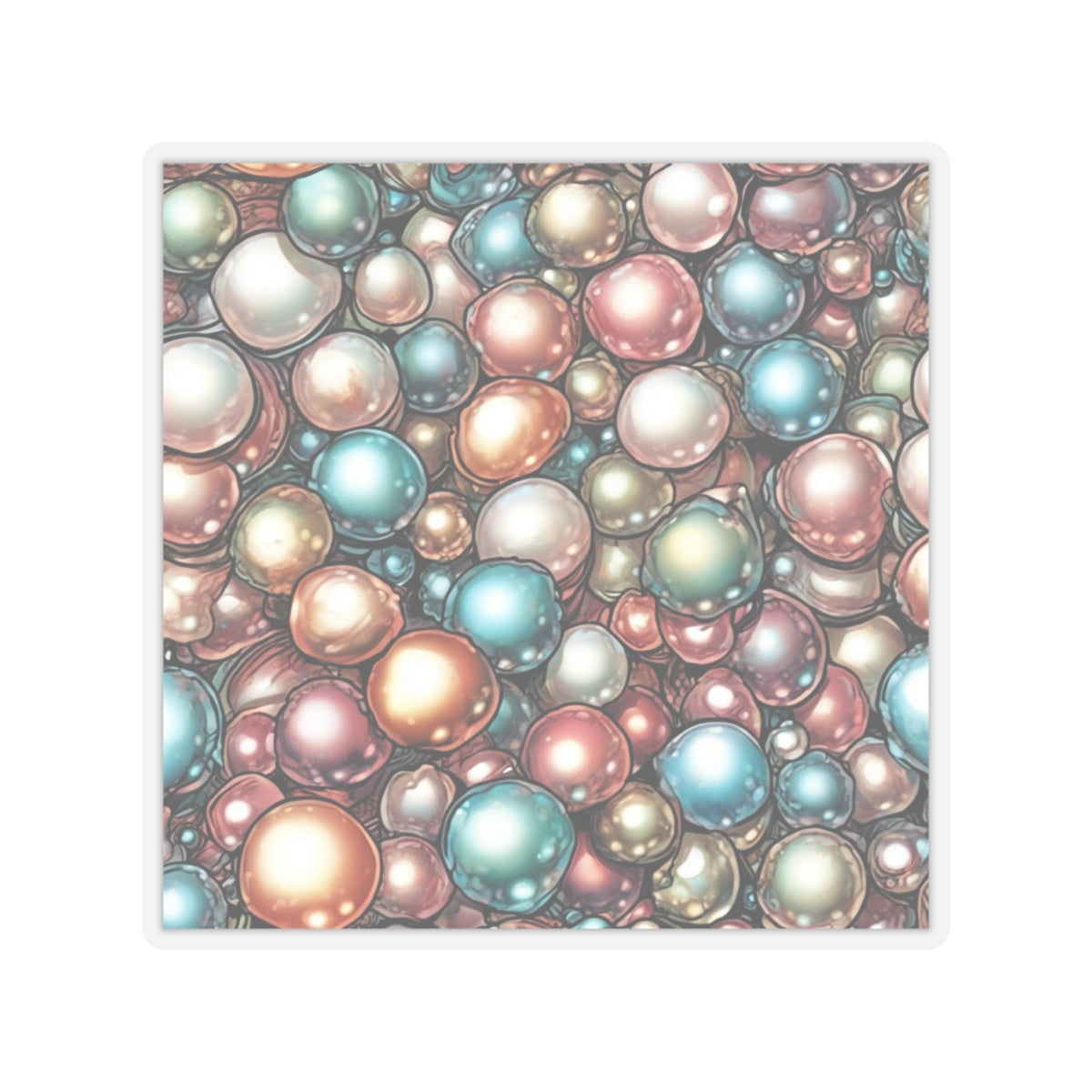 Rainbow Pearl Marble Abstract Gift Art Sticker