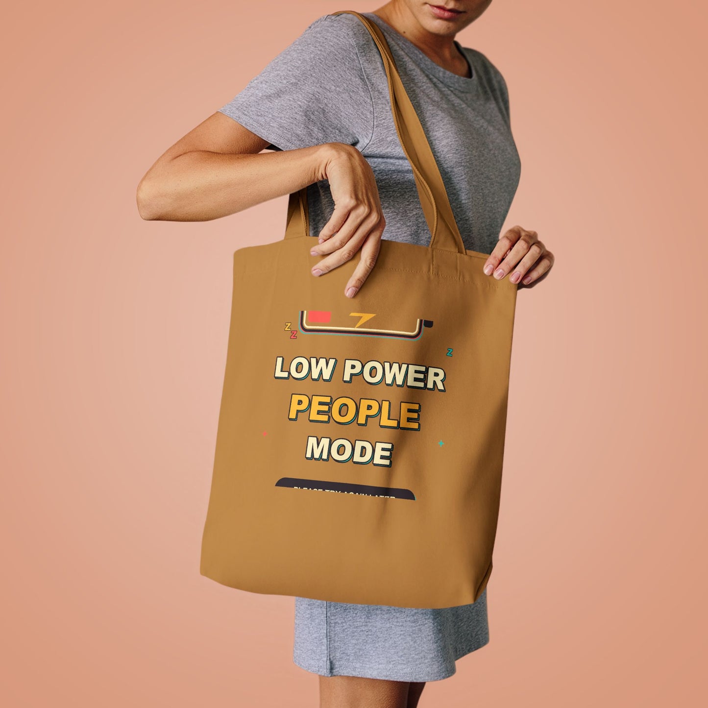 Low Power People Mode Funny Introvert Social Battery Tote Bag