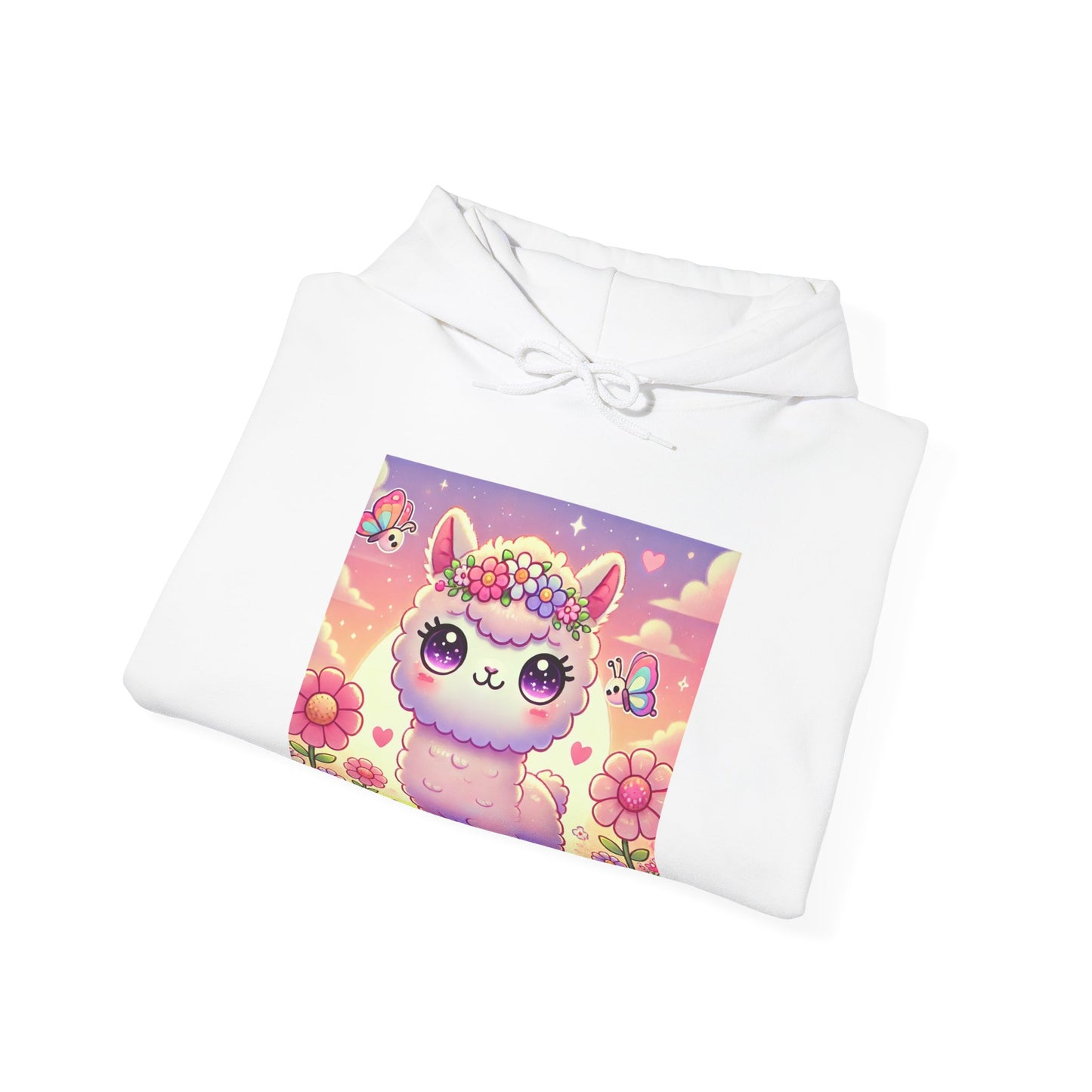 Pastel Floral Alpaca Garden Kawaii Hoodie