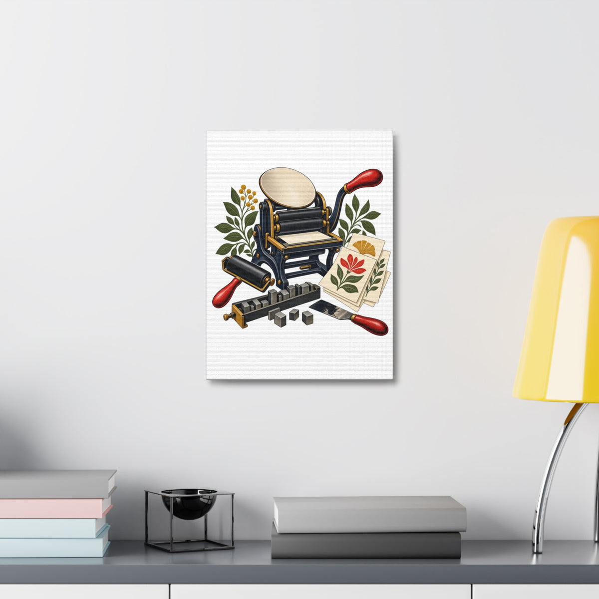 Botanical Letterpress Printshop Canvas