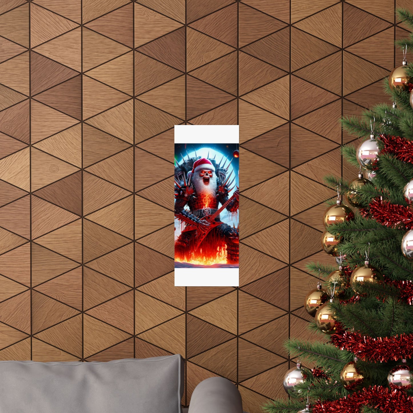 Heavy Metal Santa Holiday Concert Music Room Poster