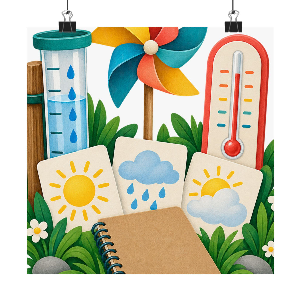 Colorful Backyard Weather Watching Kit Poster