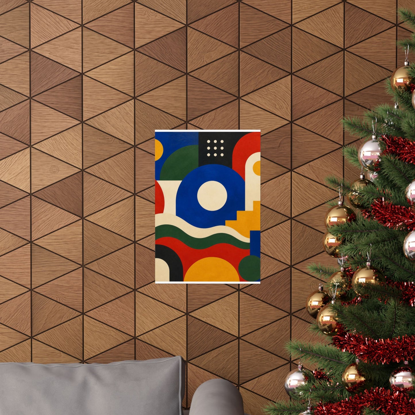 Bold Geometric Balance Abstract Art Poster