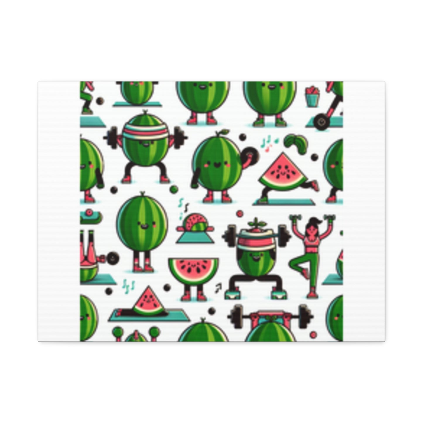 Watermelon Workout Club Cute Food Fitness Canvas Wall Art