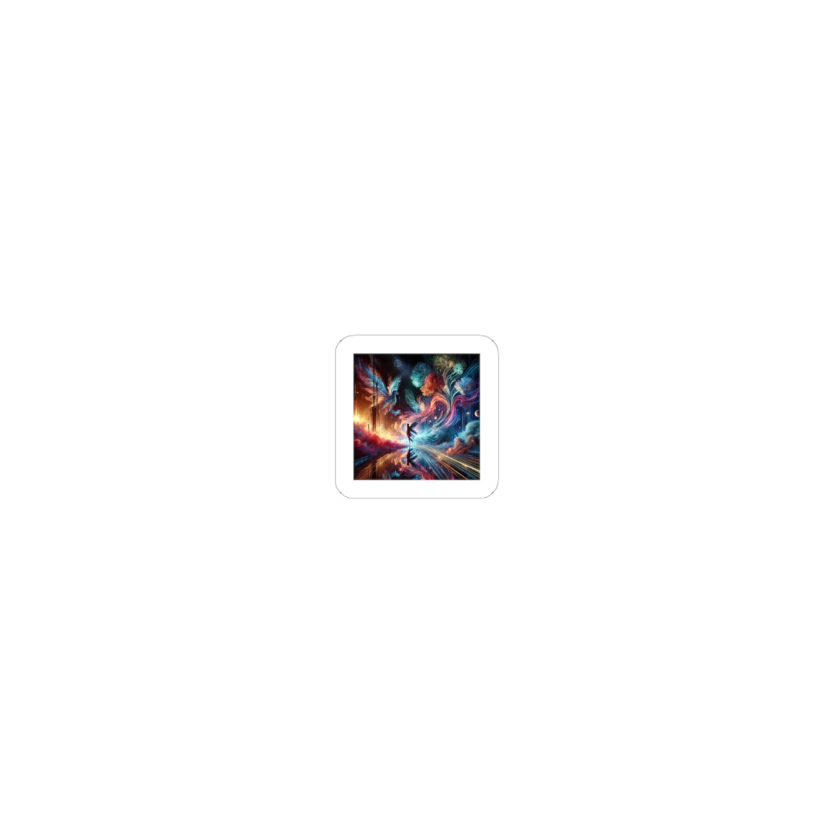 Cosmic Aurora Dancer Dreamscape Celestial Art Sticker