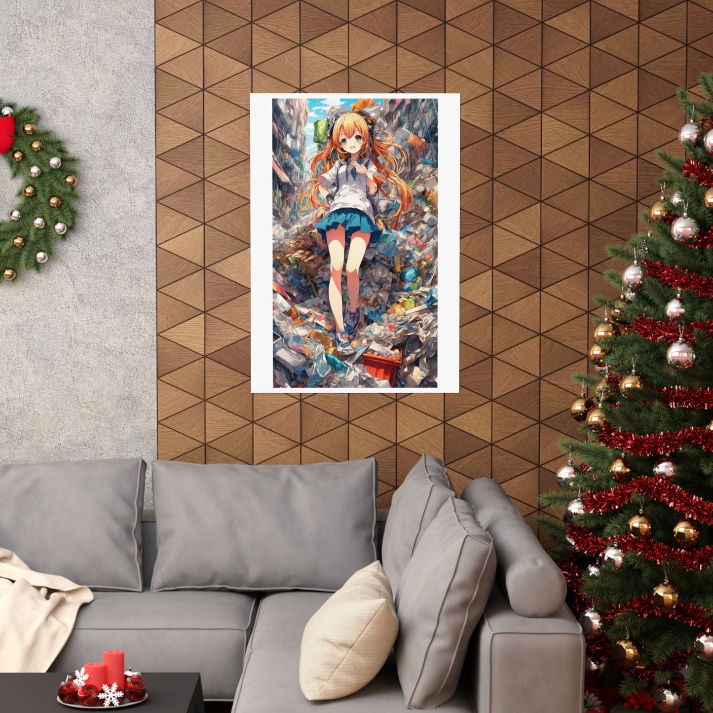 Recycling Rescue Anime Heroine Eco Street Art Poster