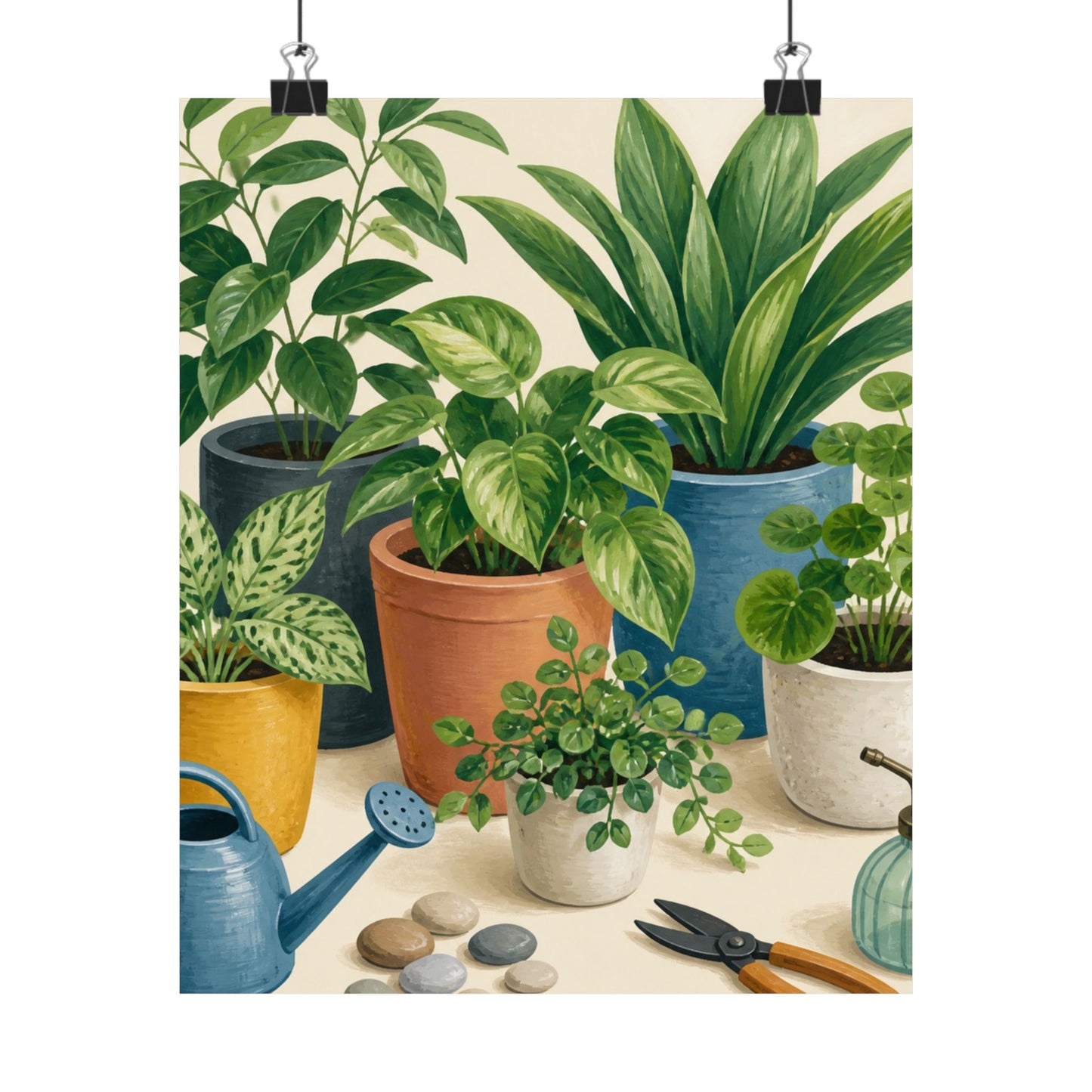 Calm Indoor Houseplant Collection Art Poster