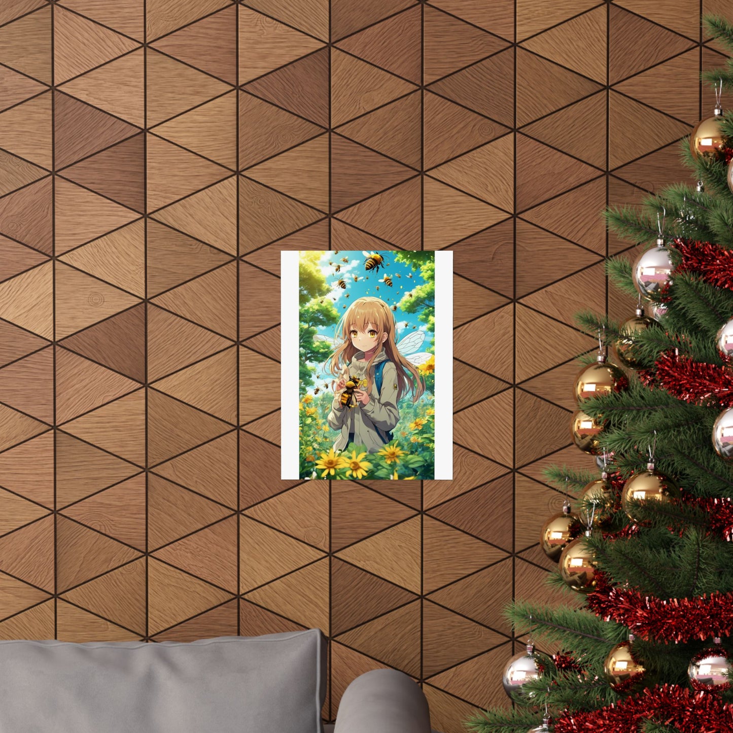 Bee Fairy Garden Anime Nature Art Poster