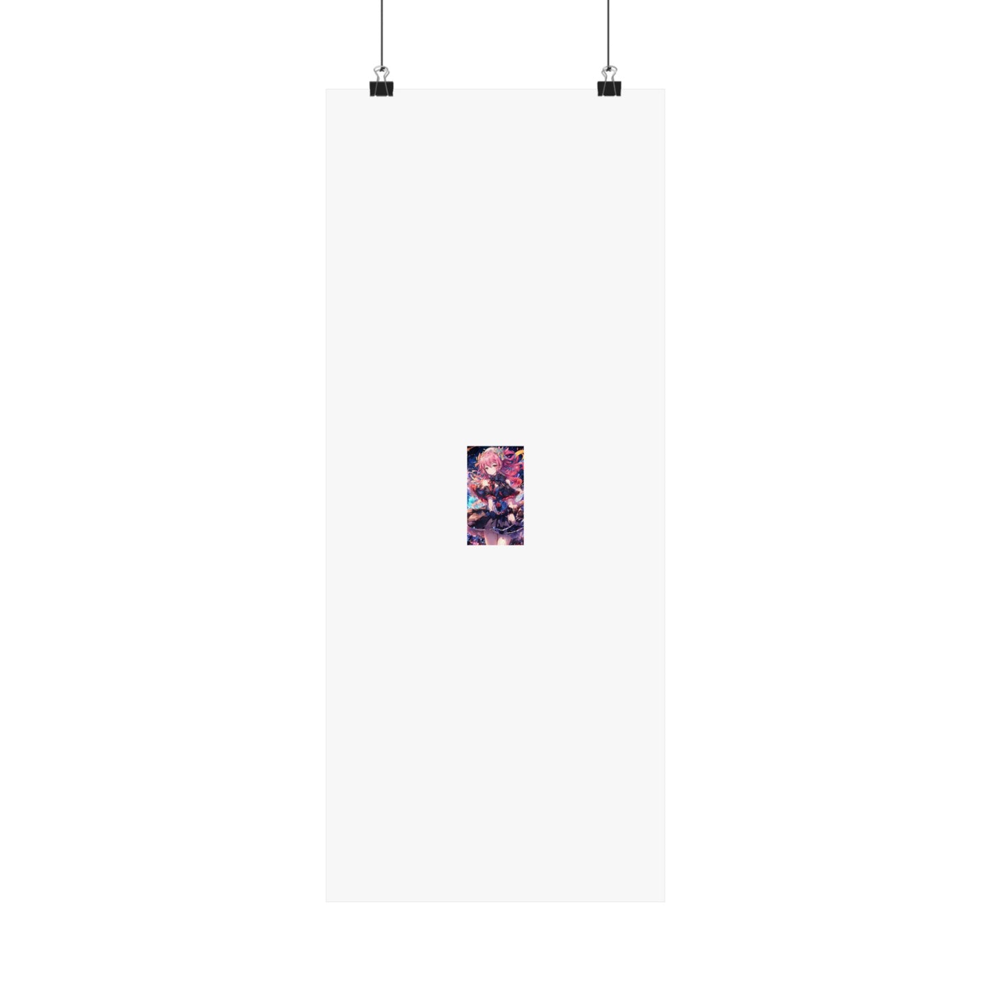 Pink Haired Fantasy Heroine Anime Portrait Poster Art
