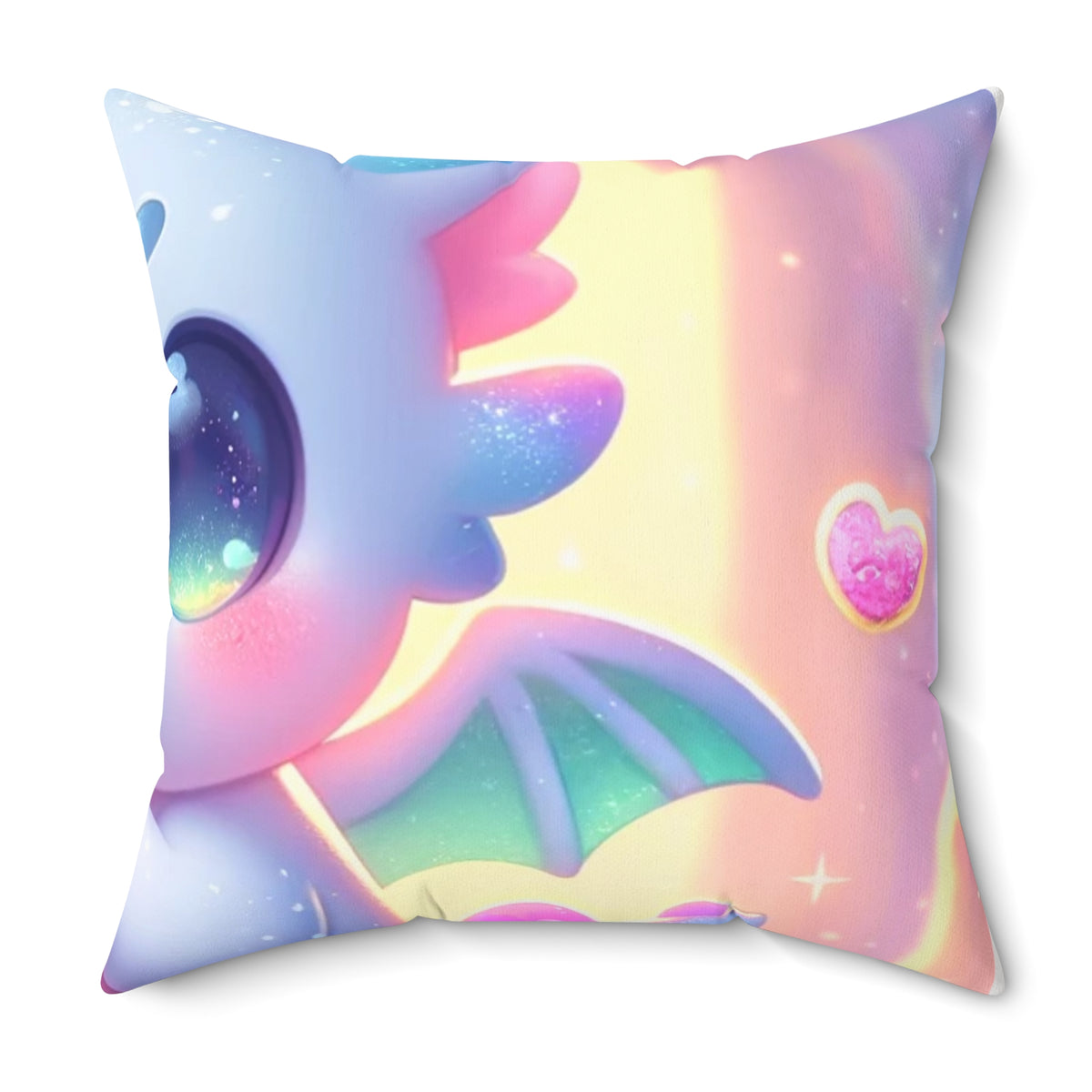 Pastel Treasure Dragon Kawaii Fantasy Decorative Pillow