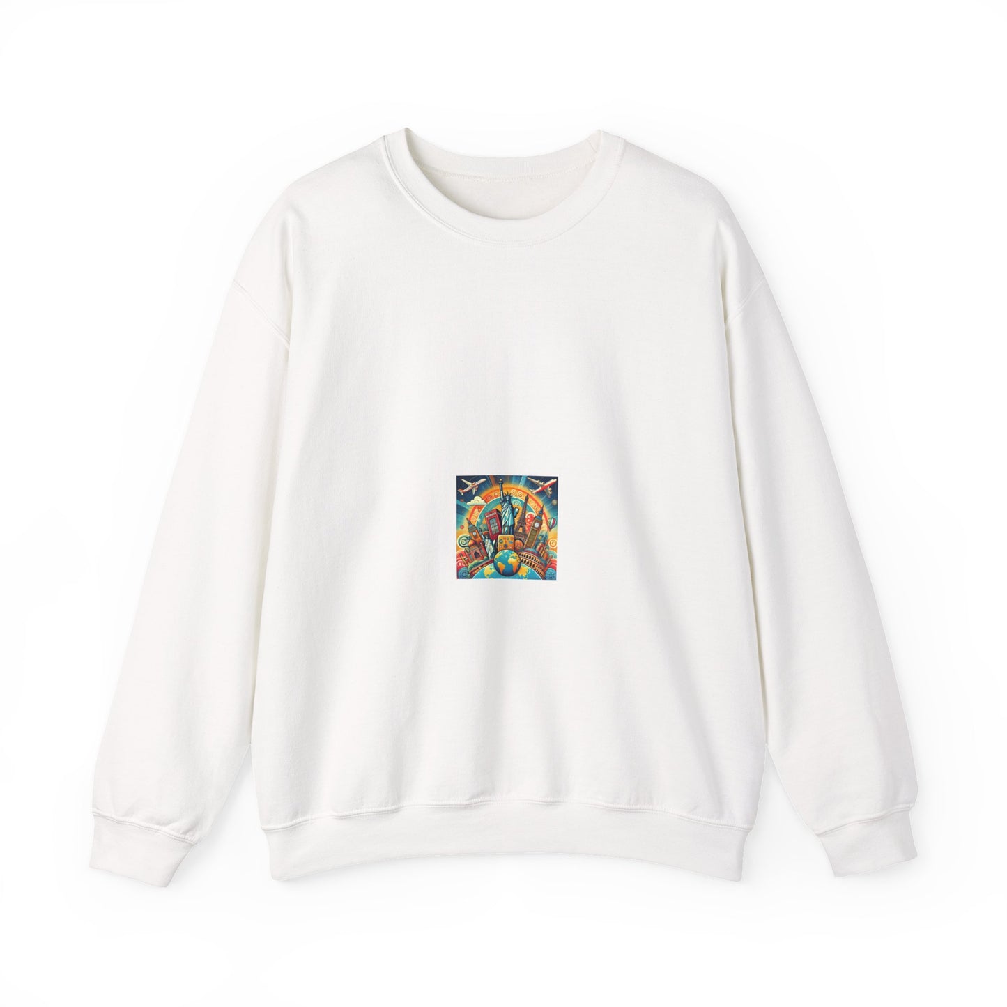 Global Landmark Adventure Collage Soft Travel Sweatshirt