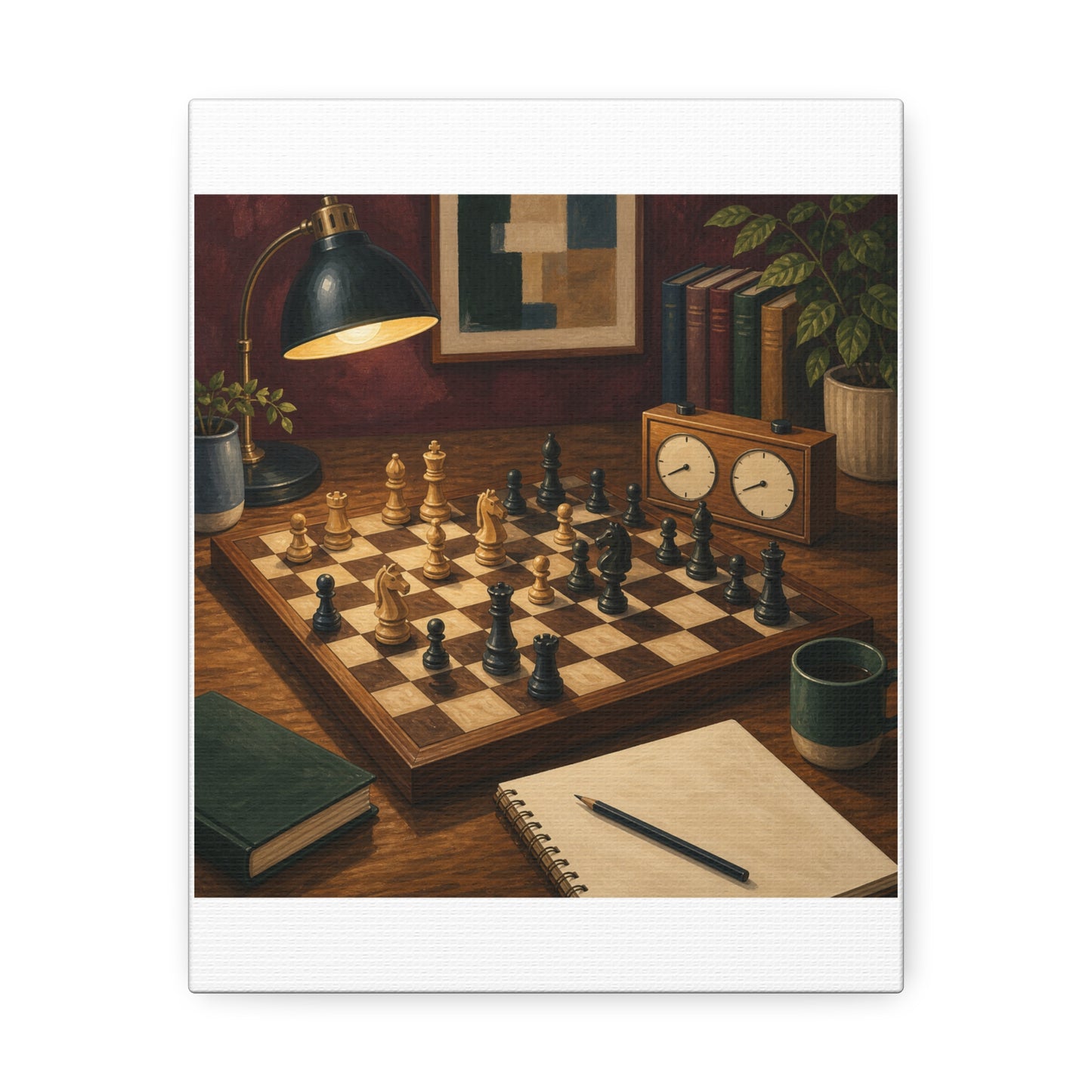Cozy Chess Strategy Game Hobby Canvas Art