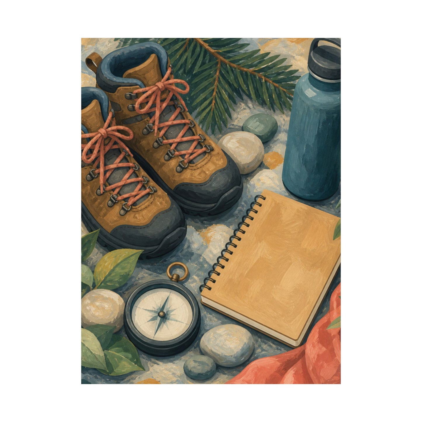 Quiet Hiking Trail Gear Art Poster