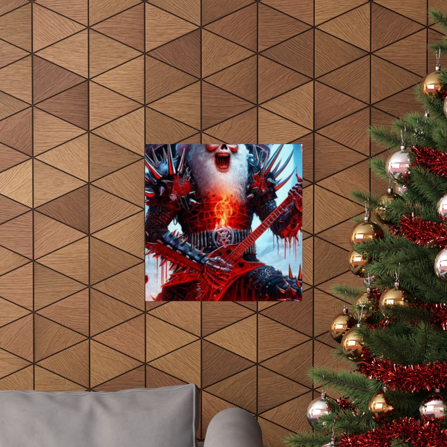 Heavy Metal Santa Holiday Concert Music Room Poster
