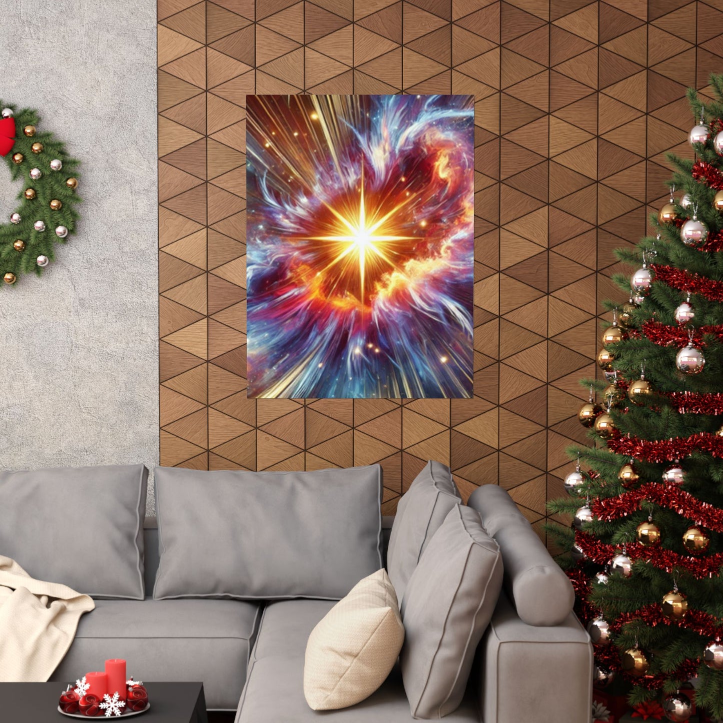 Cosmic Starburst Energy Abstract Space Poster Wall Art Decor