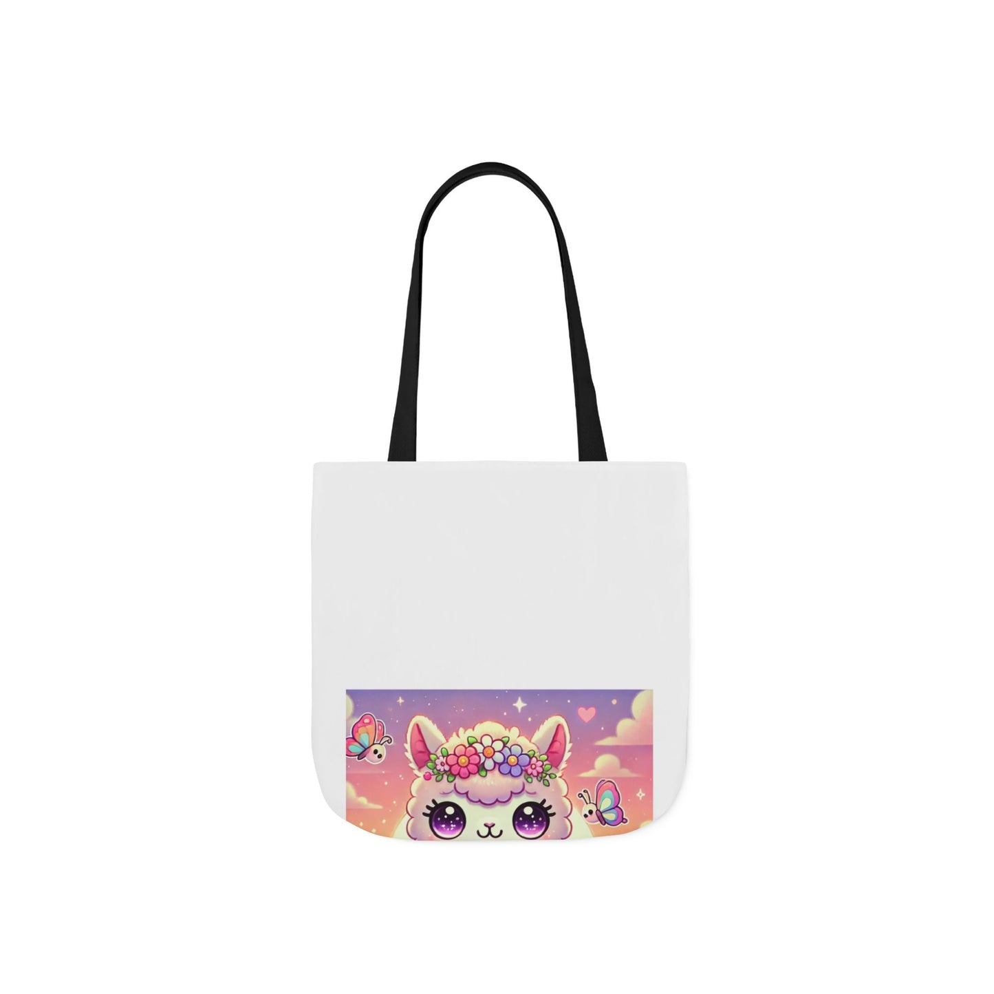 Pastel Floral Alpaca Garden Kawaii Canvas Tote Bag