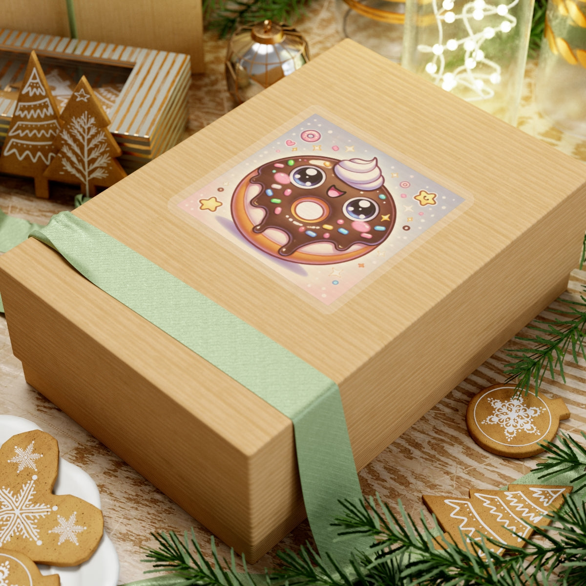 Kawaii Chocolate Donut Cute Dessert Art Sticker