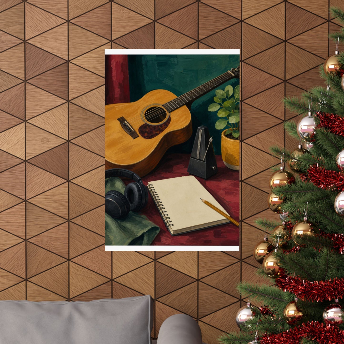 Cozy Acoustic Music Practice Art Poster