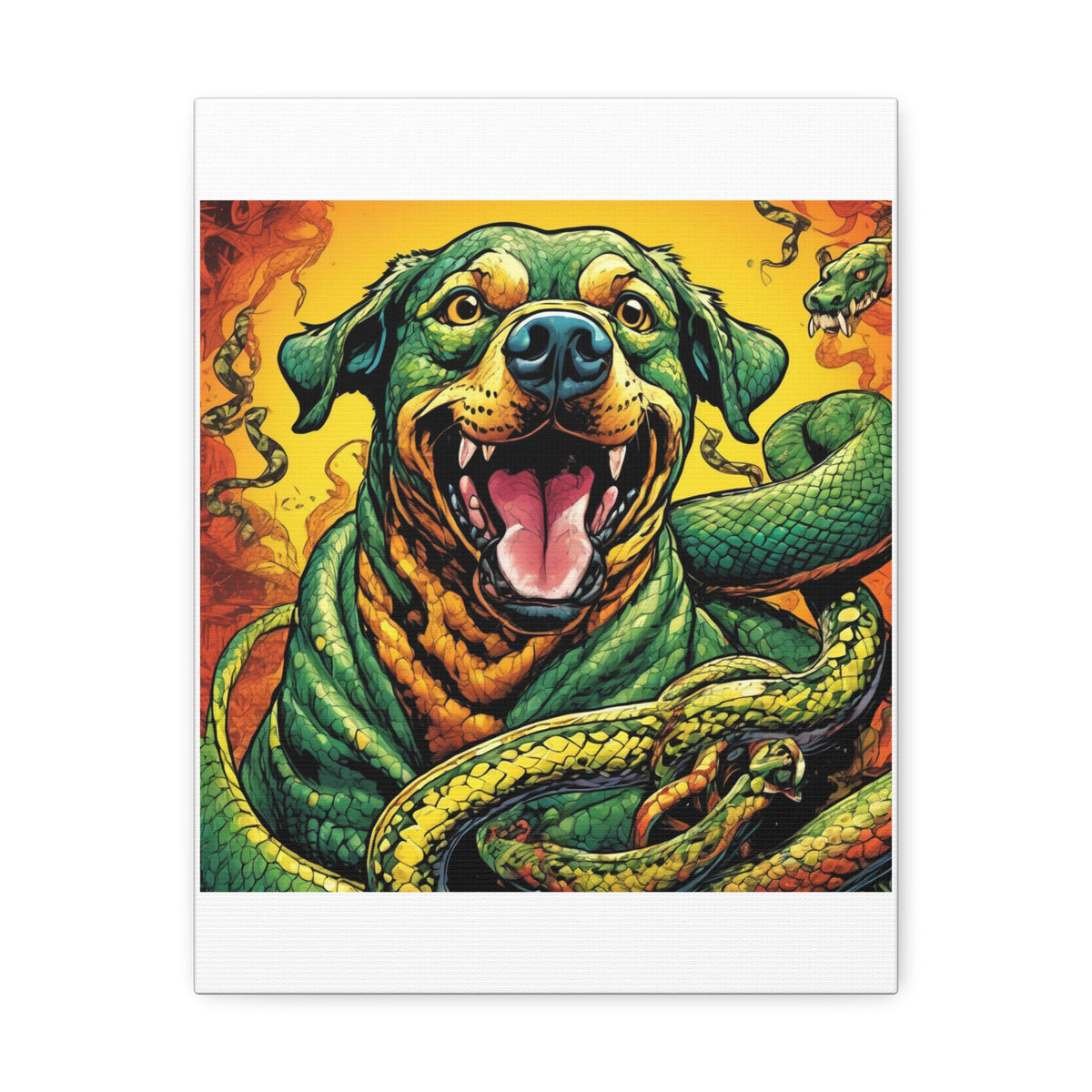 Surreal Serpent Hound Dark Fantasy Canvas Wall Art
