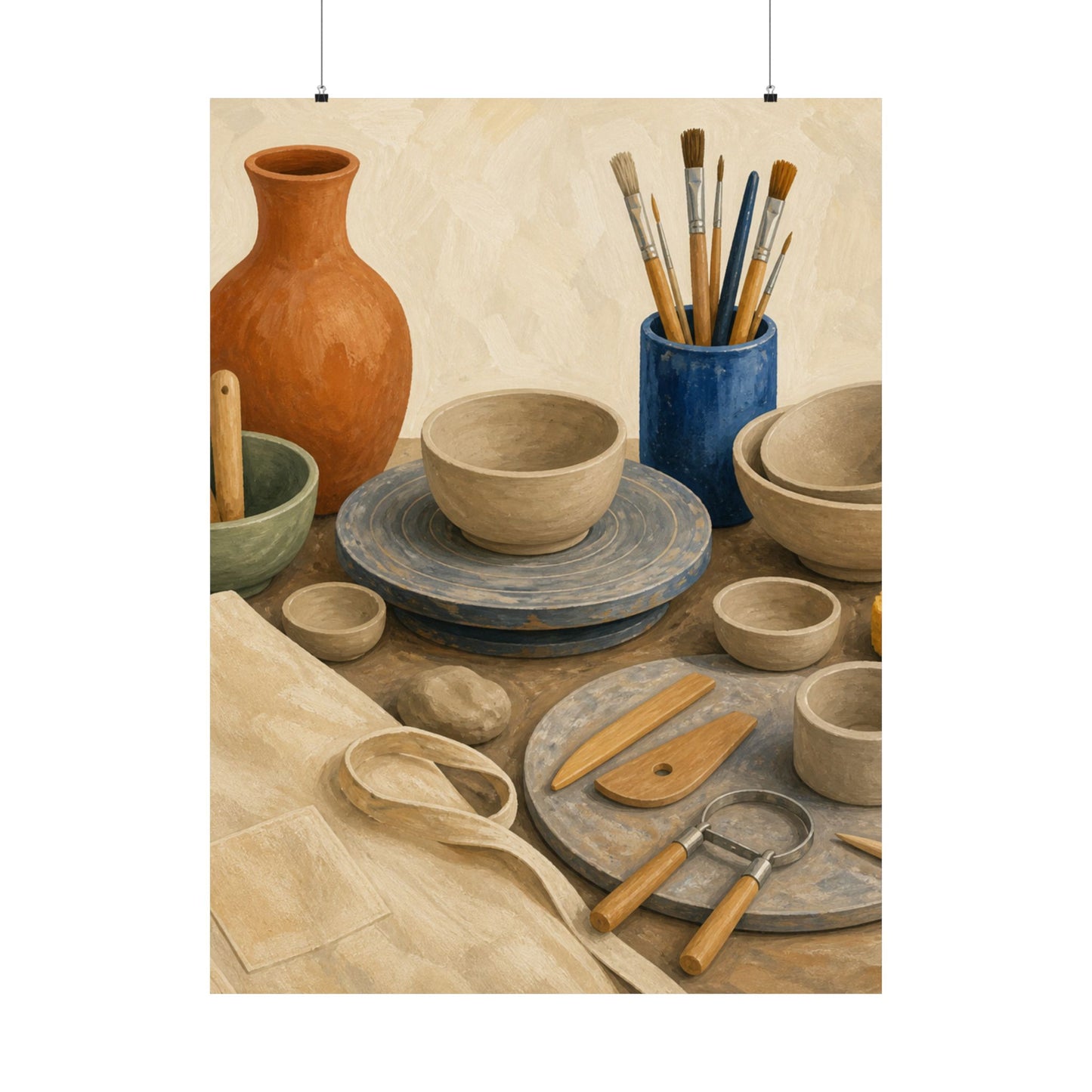 Colorful Pottery Studio Hobby Poster