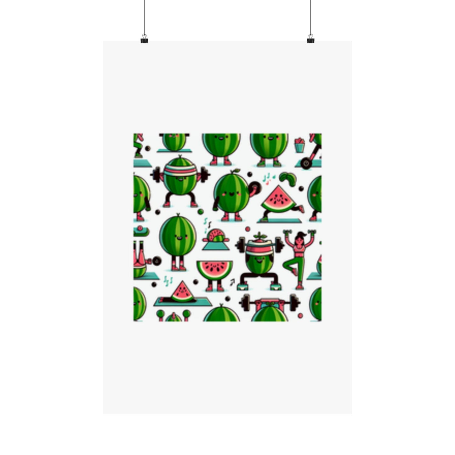 Watermelon Workout Club Cute Food Fitness Wall Art Poster
