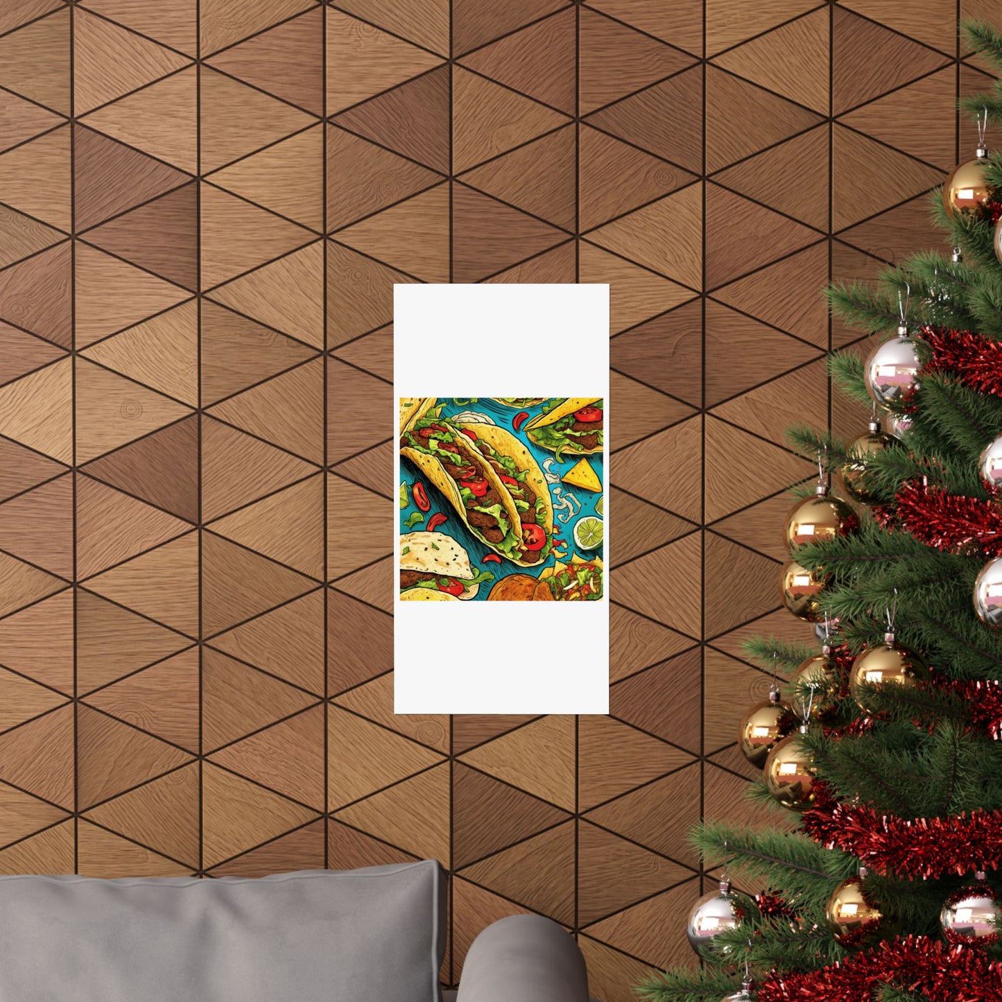Taco Party Pattern Foodie Gift Art Poster