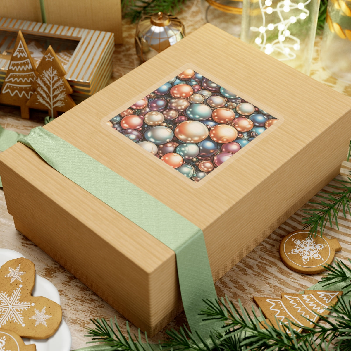 Glossy Orb Marble Abstract Gift Art Sticker