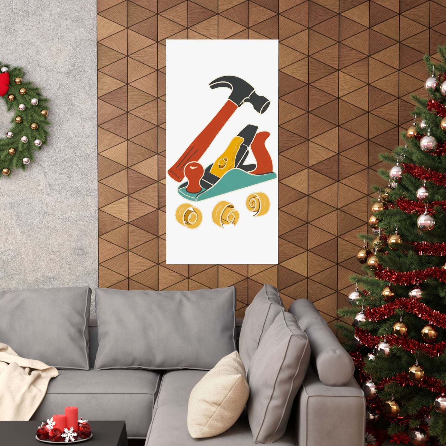 Carpenter Hammer Hand Plane Woodworking Art Poster