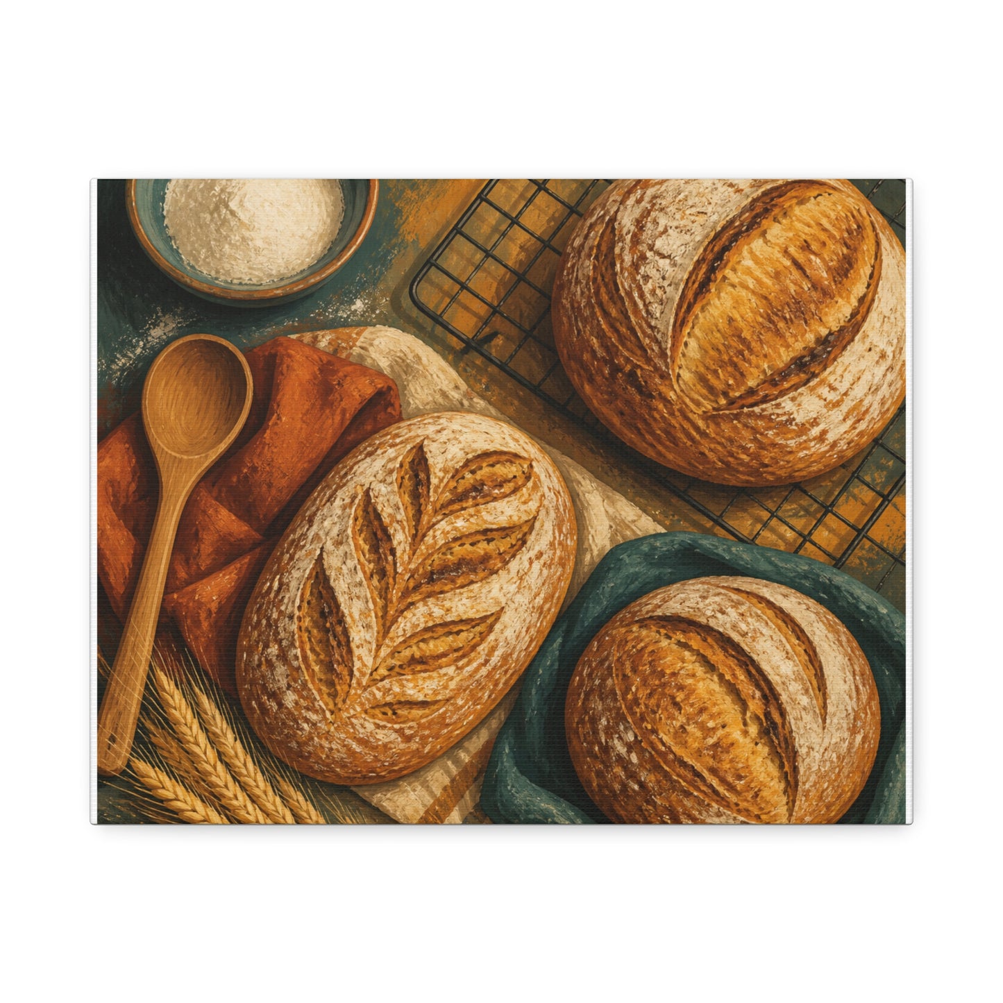 Artisan Bread Baking Still Life Canvas Art