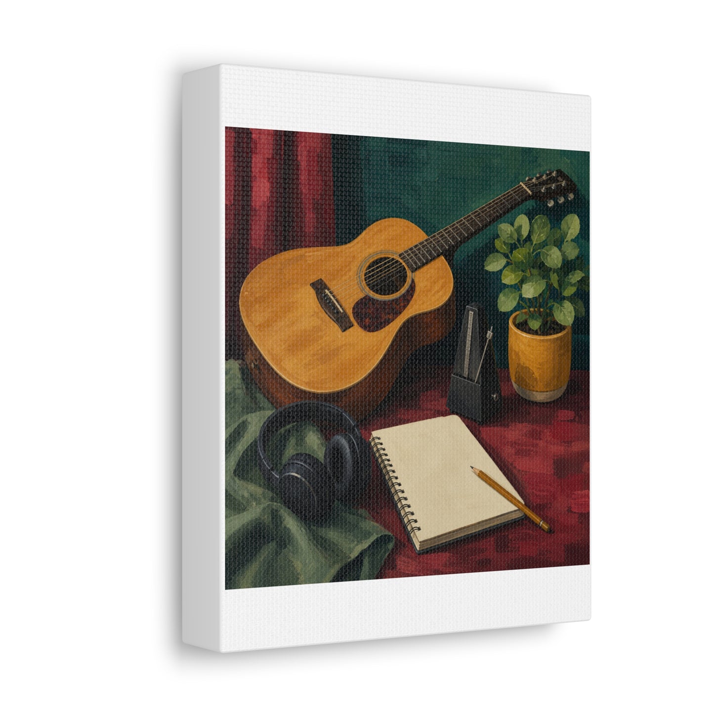 Cozy Acoustic Music Practice Art Canvas Art