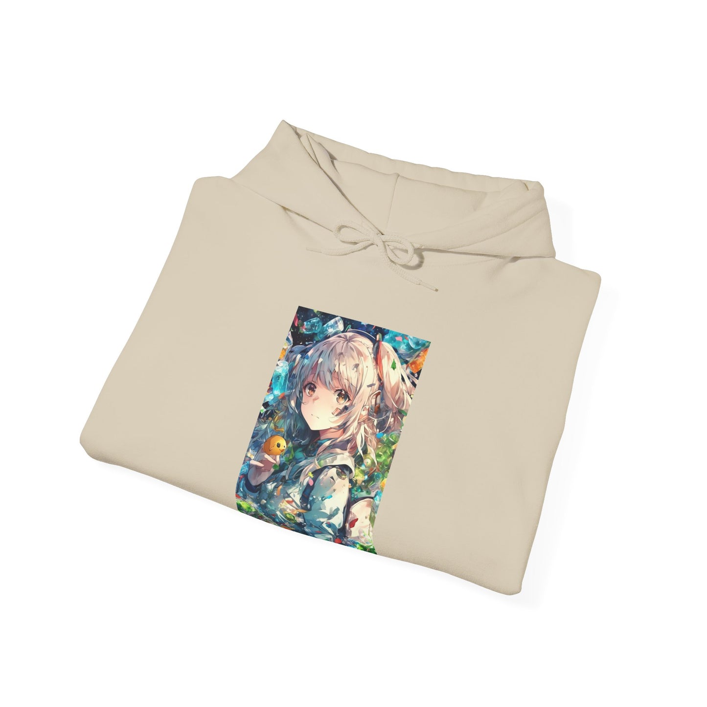 Crystal Bottle Anime Portrait Colorful Graphic Hoodie