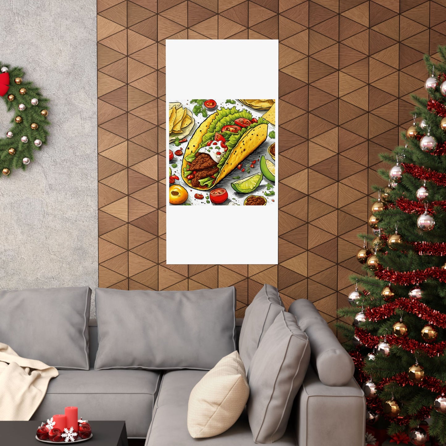 Bold Taco Illustration Foodie Gift Art Poster