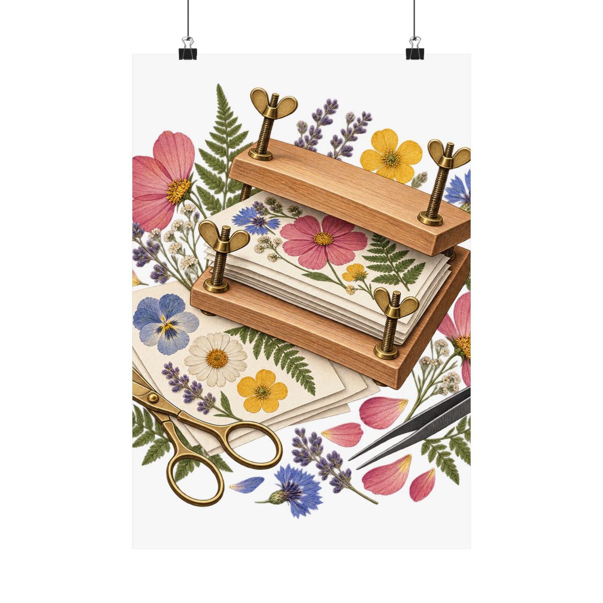 Botanical Flower Press Workshop Poster
