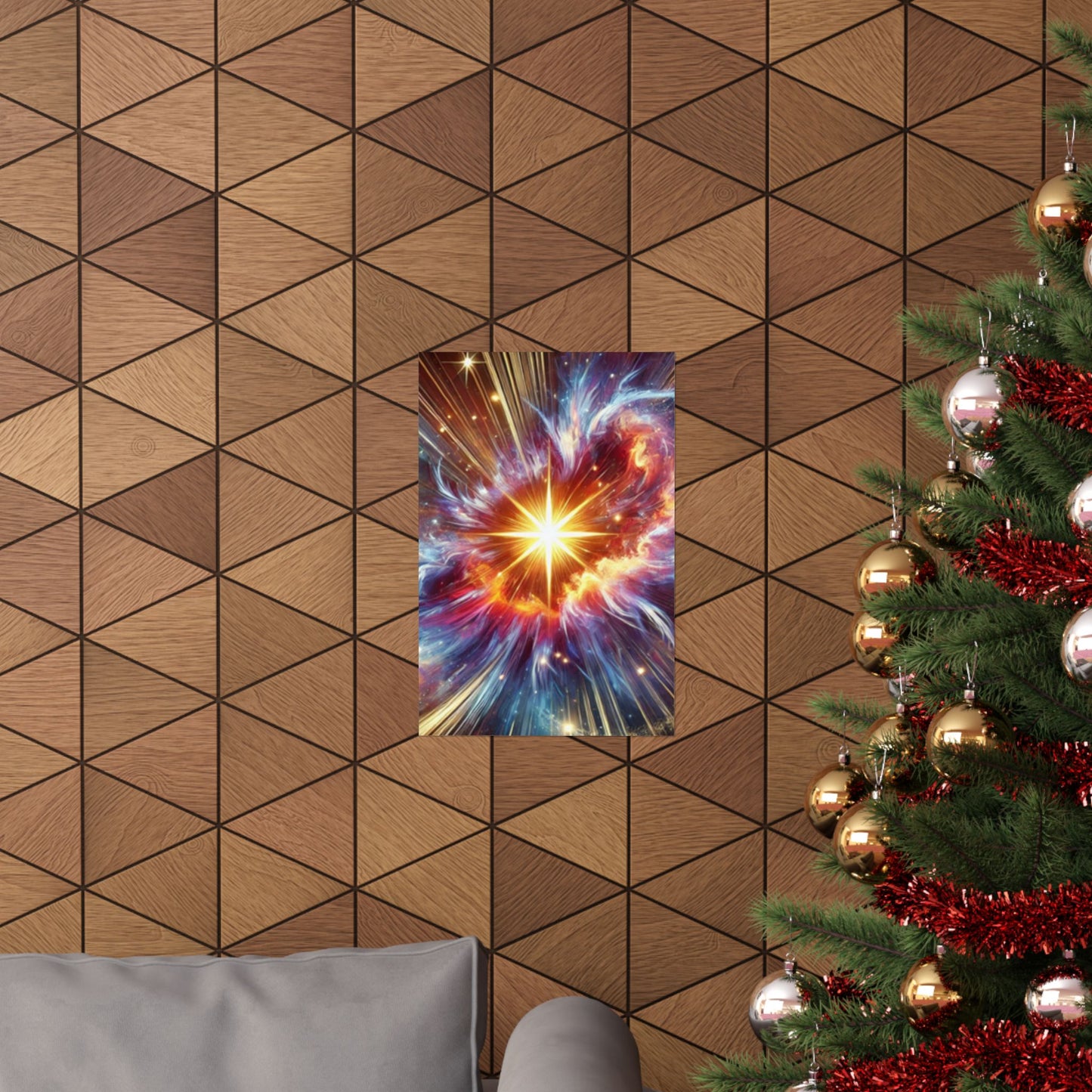 Cosmic Starburst Energy Abstract Space Poster Wall Art Decor