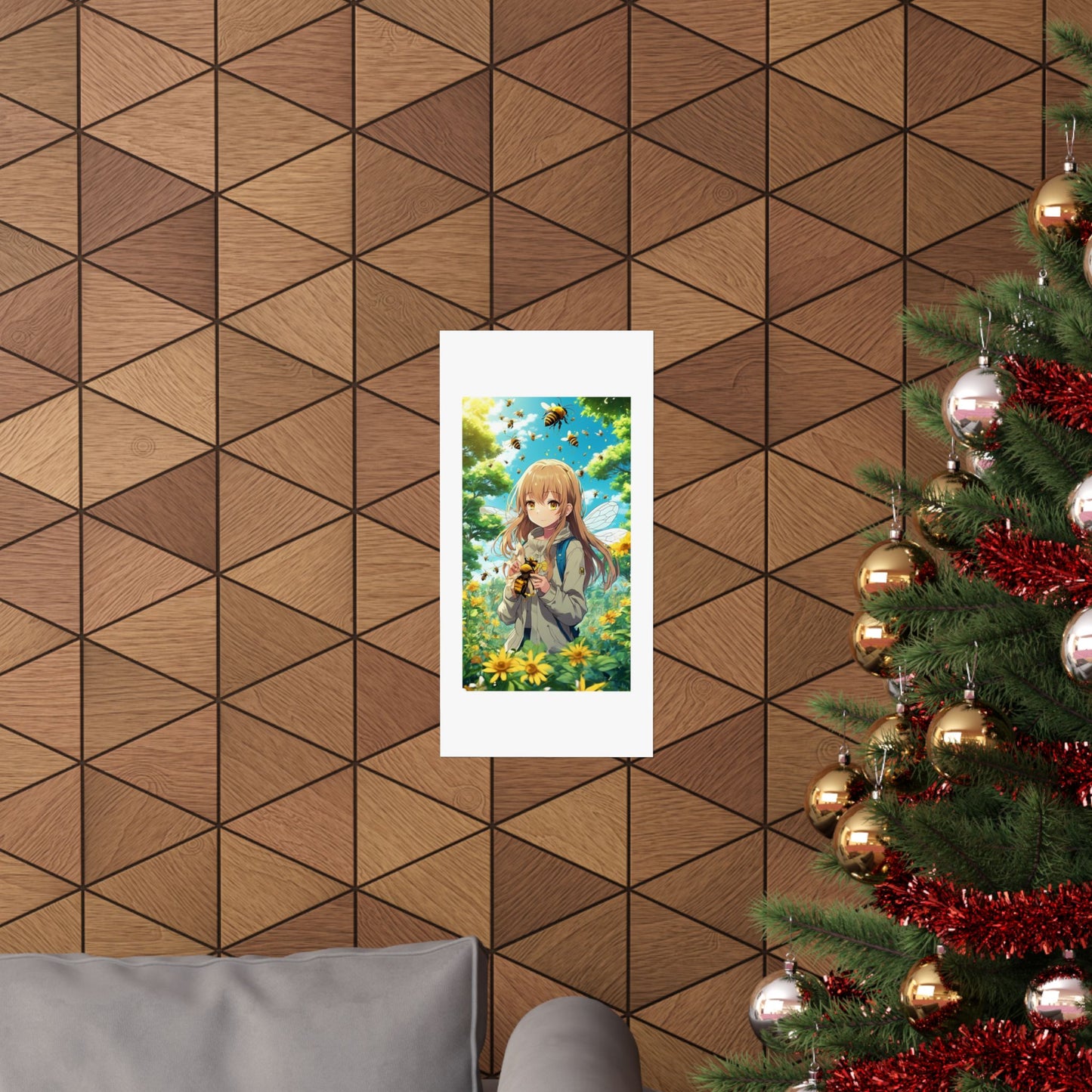 Bee Fairy Garden Anime Nature Art Poster