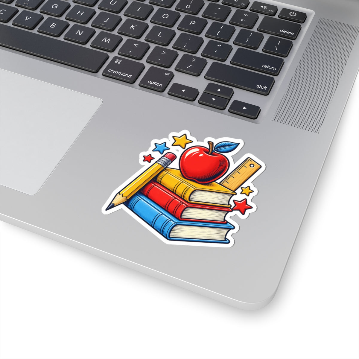 Retro School Books Apple Teacher Appreciation Sticker
