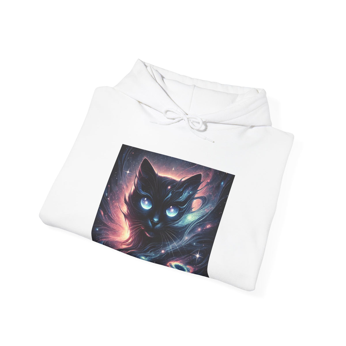 Cosmic Black Cat Galaxy Celestial Hoodie
