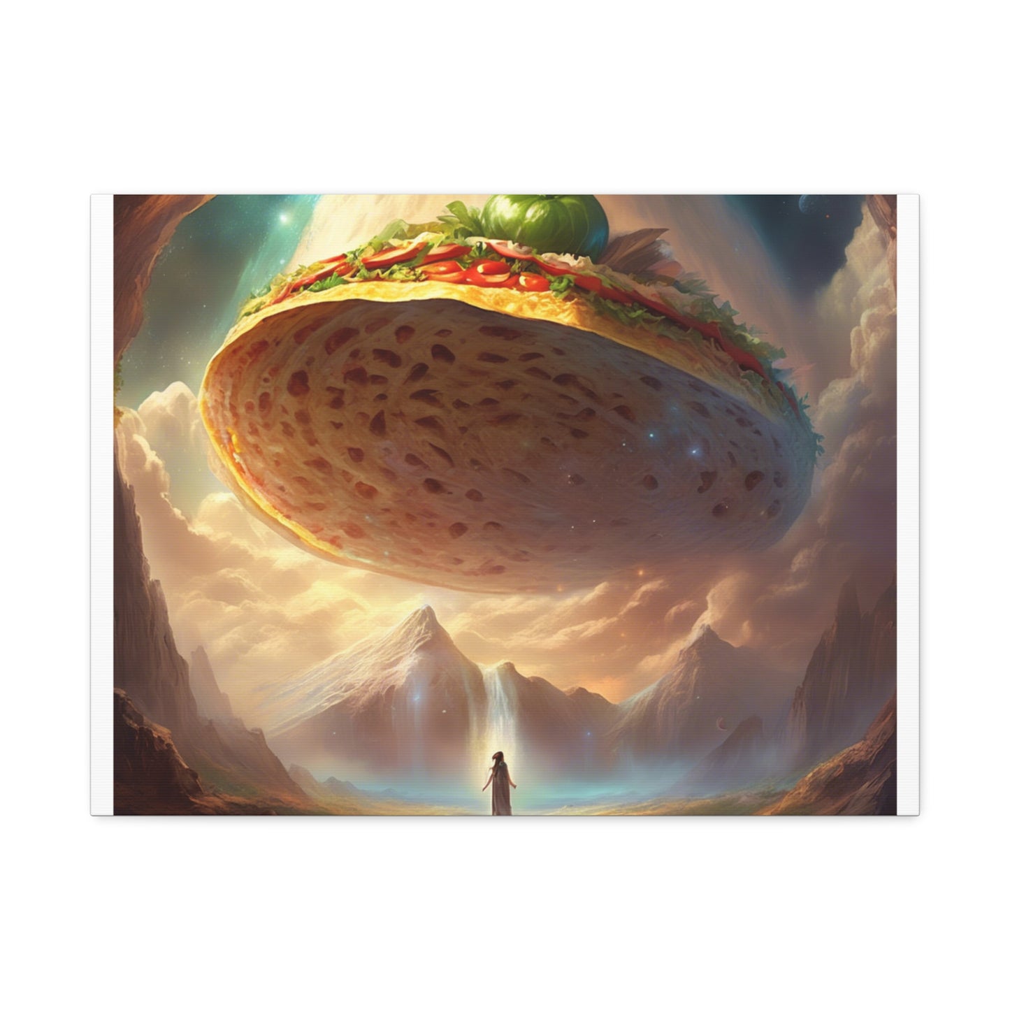 Cosmic Taco UFO Surreal Food Fantasy Art Canvas
