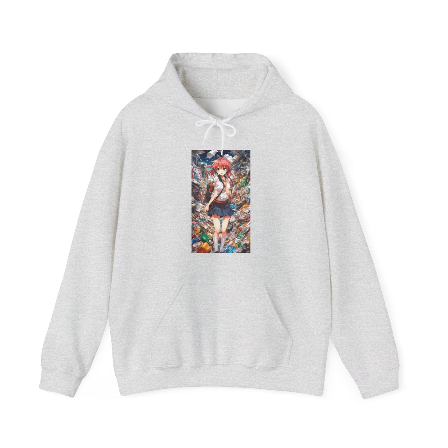 Recycling Day Anime Schoolgirl Eco Street Art Hoodie