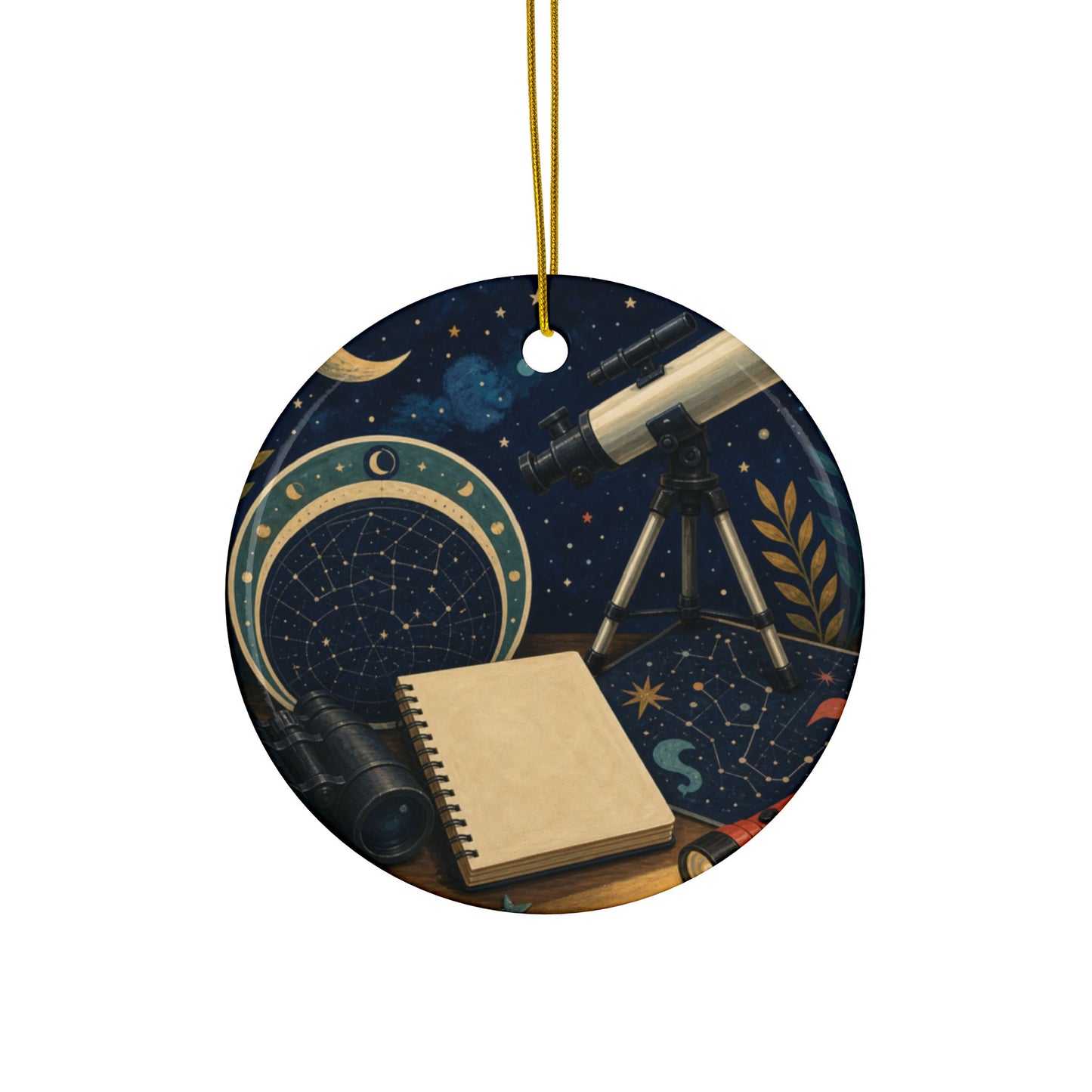 Classic Stargazing Astronomy Hobby Art Ceramic Ornament, Holiday Keepsake and Gi