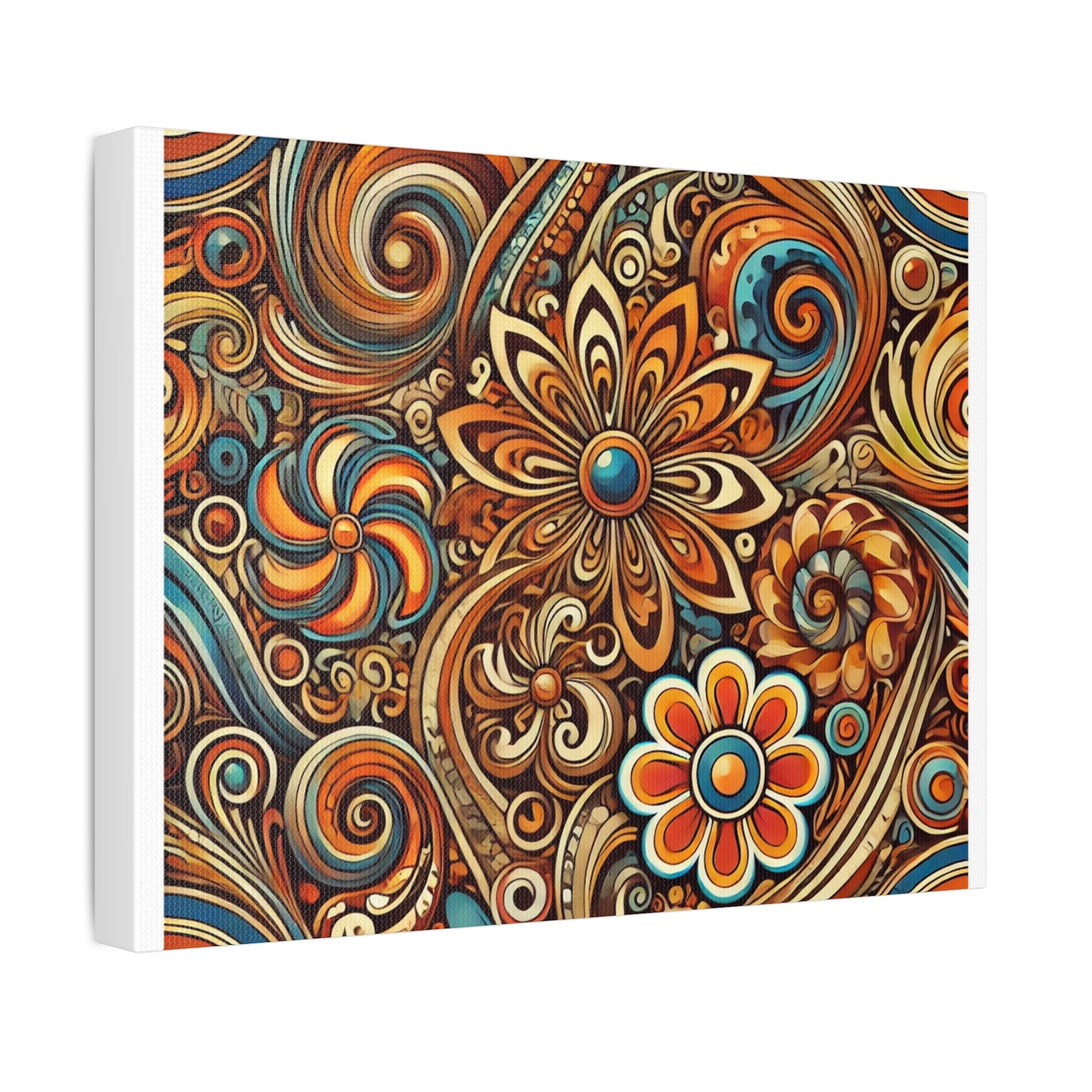 Ornate Abstract Floral Paisley Pattern Canvas