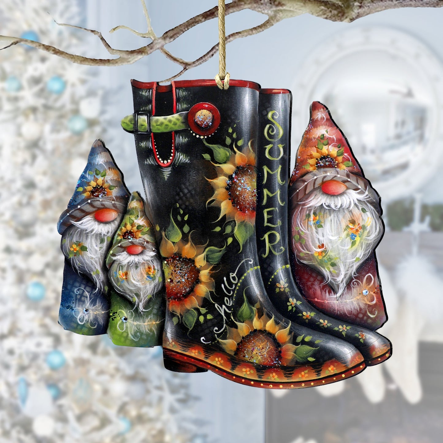 Hello Summer Boots Wooden Ornaments by Jamie Mills-Price Love Kids Family Decor - 8611062-3-MP