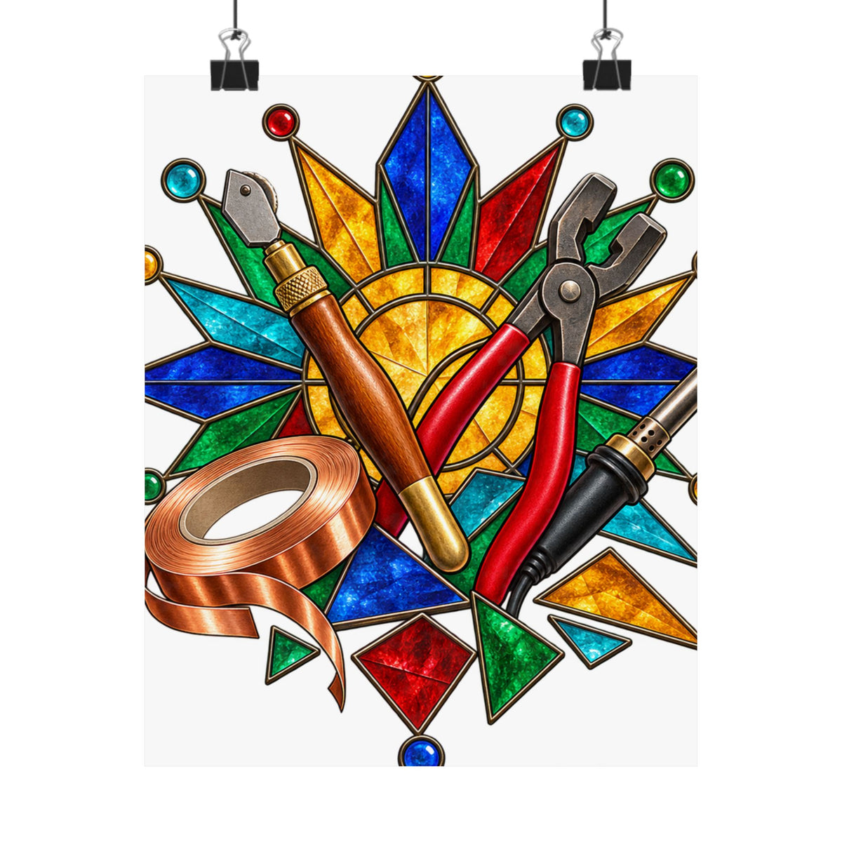 Stained Glass Workshop Tools Poster