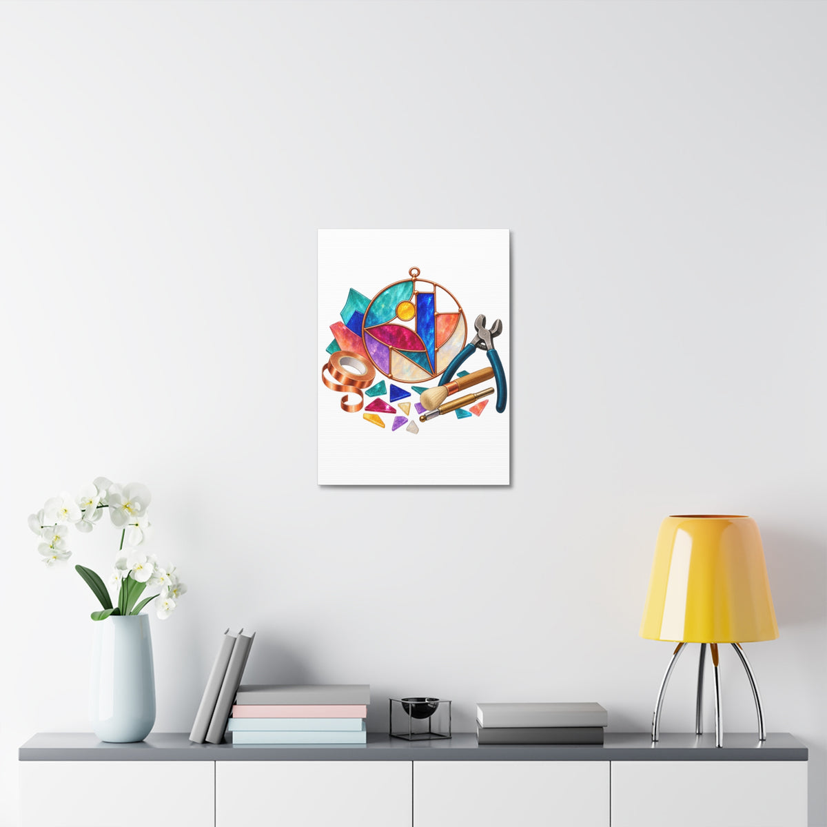 Abstract Stained Glass Suncatcher Workshop Canvas
