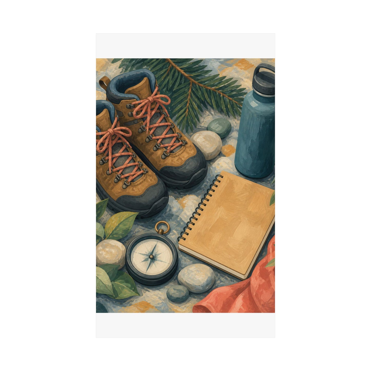 Quiet Hiking Trail Gear Art Poster