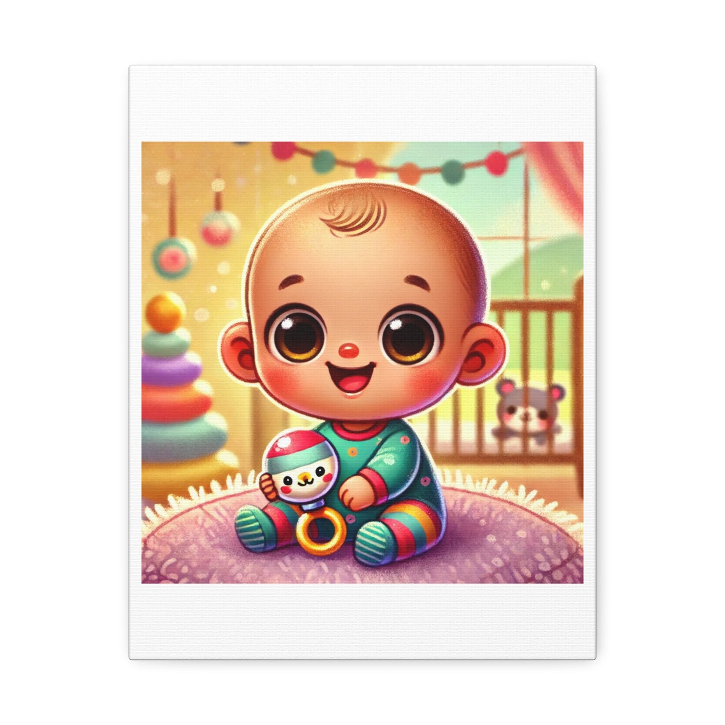 Cheerful Baby Nursery Playroom Canvas Art