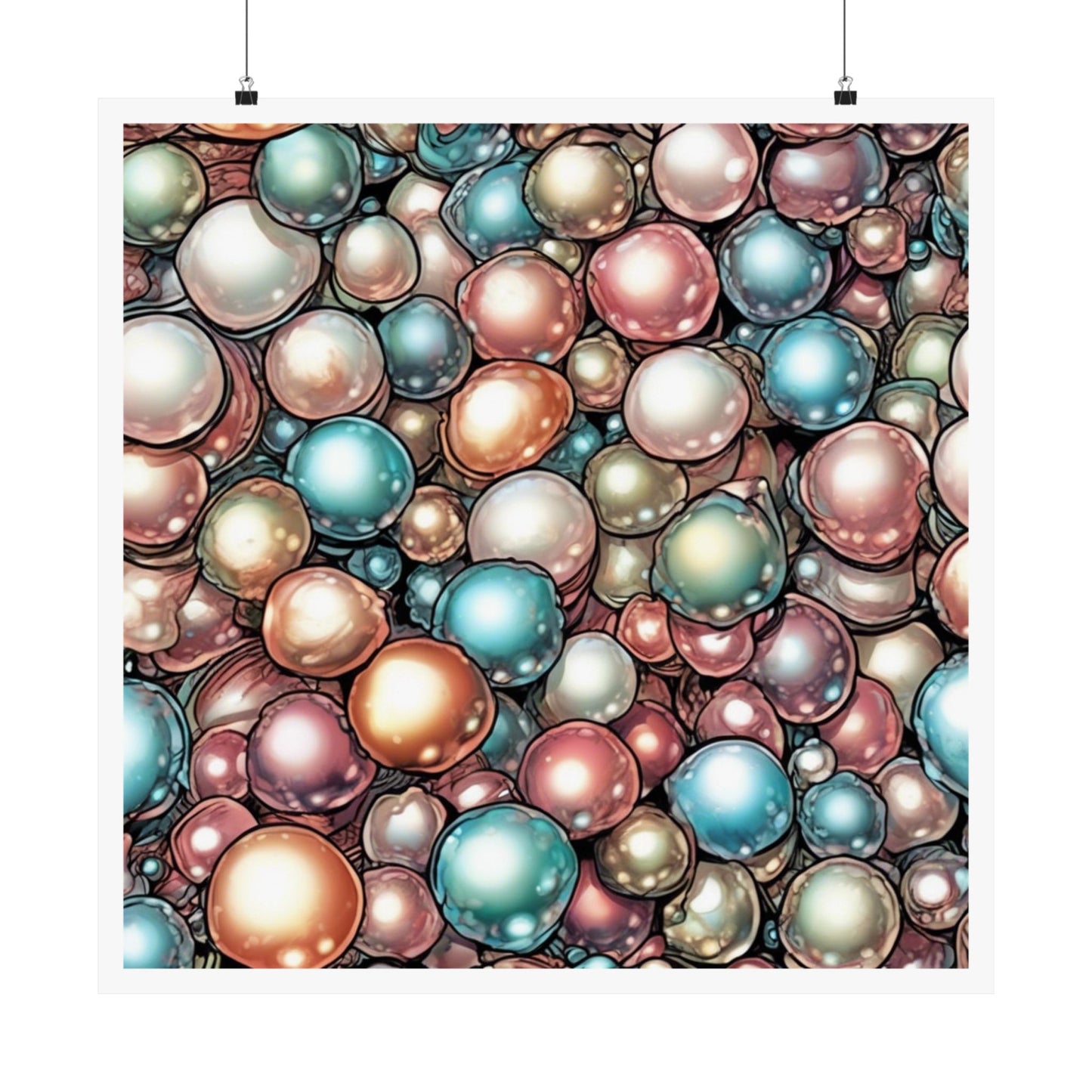 Rainbow Pearl Marble Abstract Gift Art Poster
